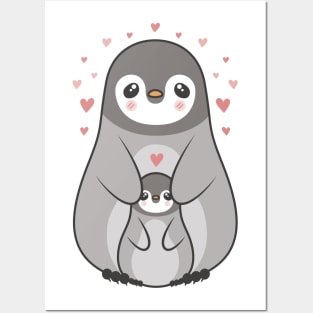 Mother penguin Posters and Art